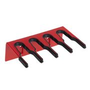Hillbrush wandhouder 4 stelen 20 cm rood