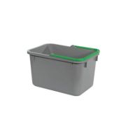 Grijze emmer 17 L met groene hendel Numatic