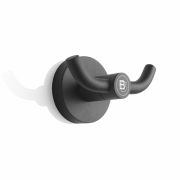 332120 BlackSatino kledinghaak metaal
