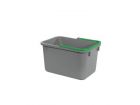 Grijze emmer 17 L met groene hendel Numatic