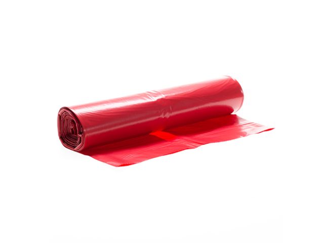 Werkwagenzak HDPE 70x110 cm rood T25 (10 rol à 25 st.)