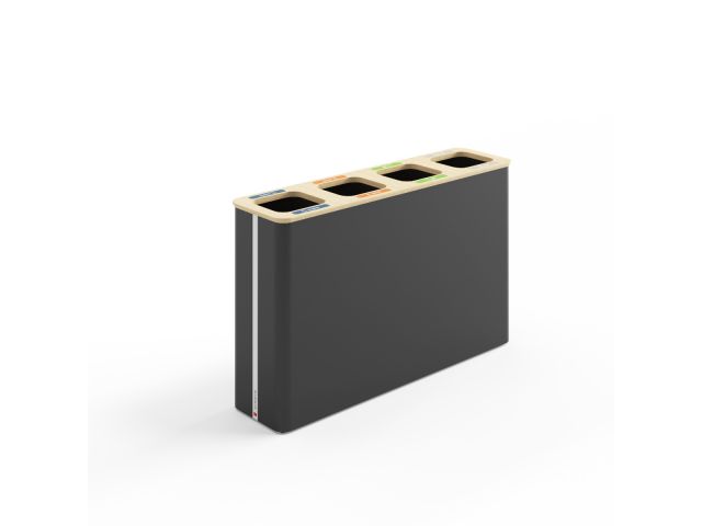 BinBin Globular 60L x 4 zwart bamboo