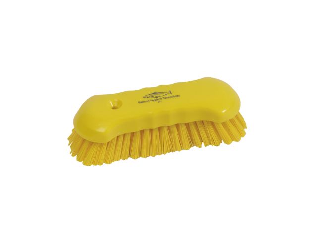 Hillbrush werkborstel hard gebogen rug 20 cm geel