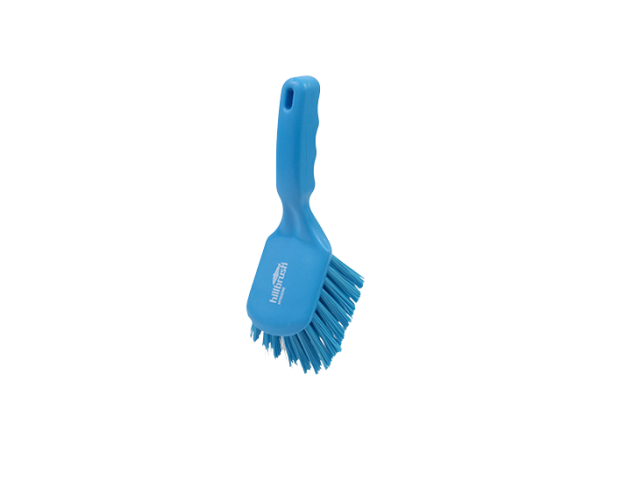 Hillbrush werkborstel hard korte greep 25 cm blauw
