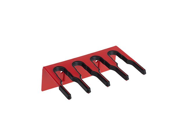 Hillbrush wandhouder 4 stelen 20 cm rood