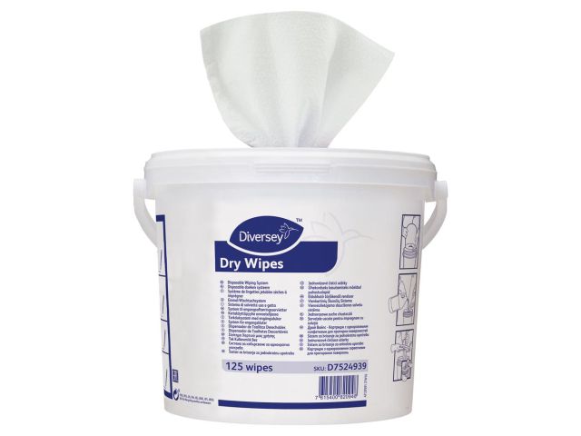 Dry Wipes Disposable Doeken Systeem (6 x 125 stuks)