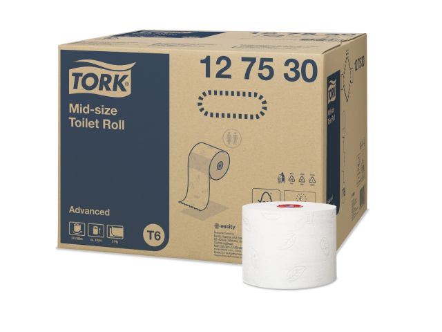 Tork Mid-size Toiletp. Wit 2lg wit T6 Advanced 27 st.