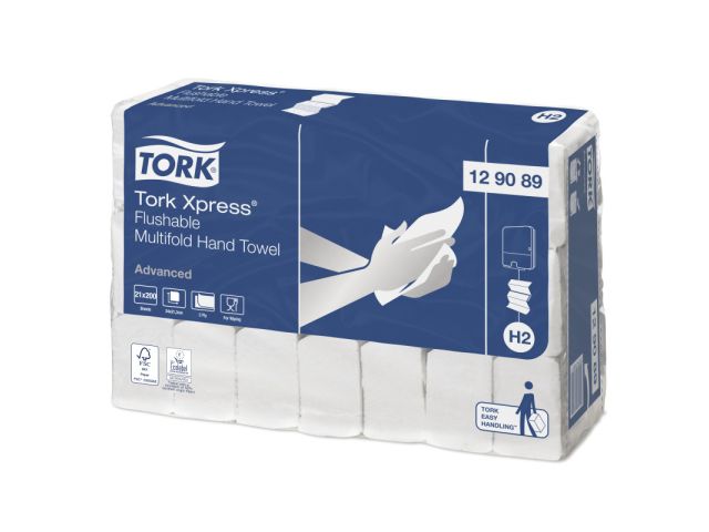 Tork Xpress Doorspoelbare Multifold Handdoek 2lg H2