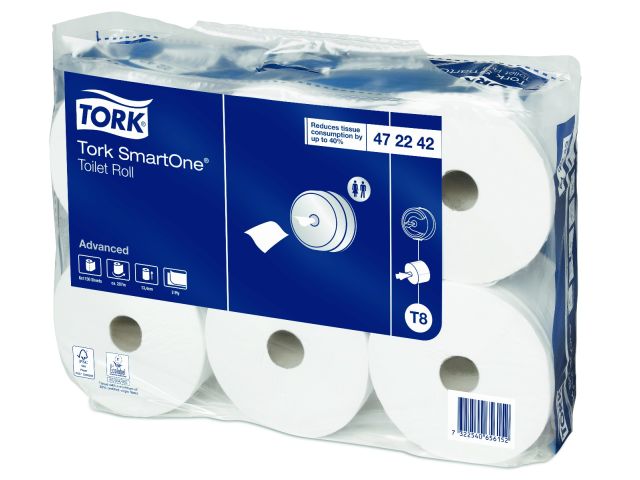 Tork SmartOne toilet rol, 1150 vel, 6 rollen p/pak