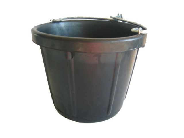 Rubber putemmer 8 L zwart