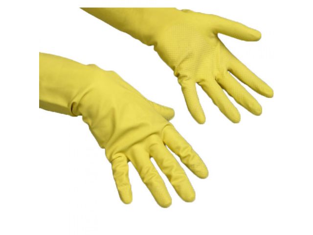 Rubber huishoudhandschoenen geel mt. M