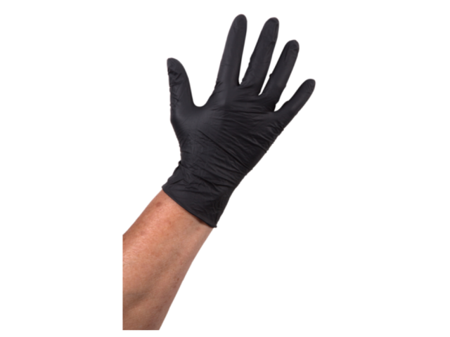 Handschoen Nitril Cat 3 ongepoederd zwart 100 st. S