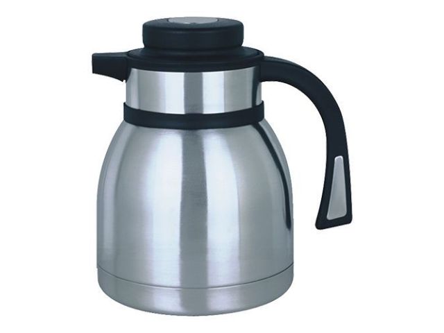 Thermoskan 1 L met zwarte drukknopsluiting