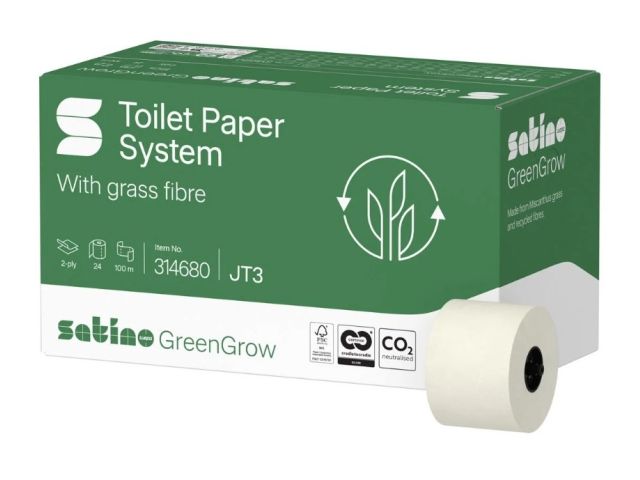 314680 Satino GreenGrow systeemrollen wit, 2lg (24 rol)