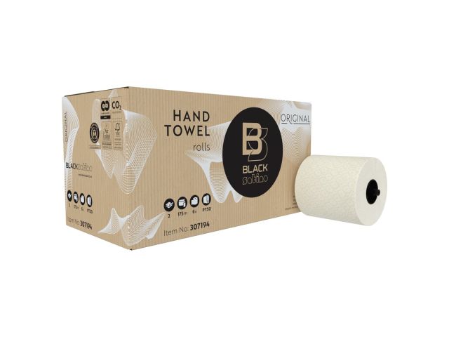 307194 BlackSatino Original handdoekrollen, 2lg, (6 rol)