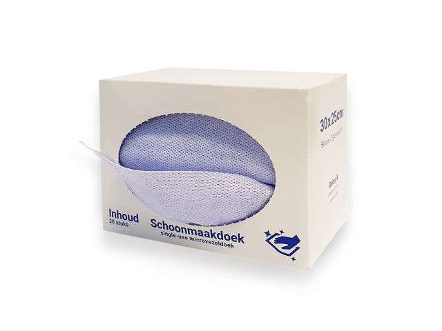 Single-use microvezeldoek blauw 30x23 cm (20 ds á 30 st.)