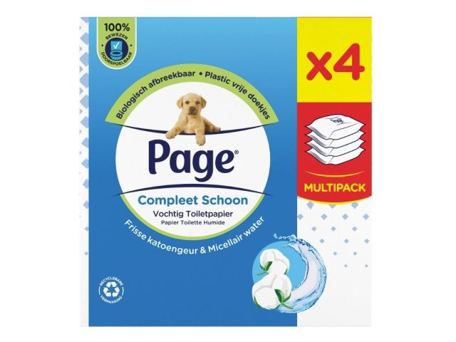 PAGE Vochtig toiletpapier Compleet Schoon (4 x 38 st.)
