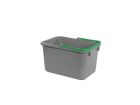 Grijze emmer 17 L met groene hendel Numatic