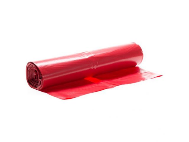 Afvalzak LDPE rood 90x110 cm T70 (10 rol à 10 st.)