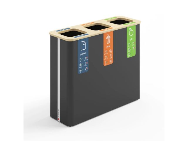 BinBin Globular 60L x 3 zwart bamboo