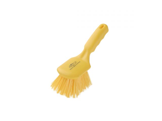 Hillbrush werkborstel hard korte greep 25 cm geel