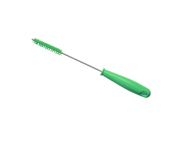 Hillbrush Buisborstel medium RVS met greep groen