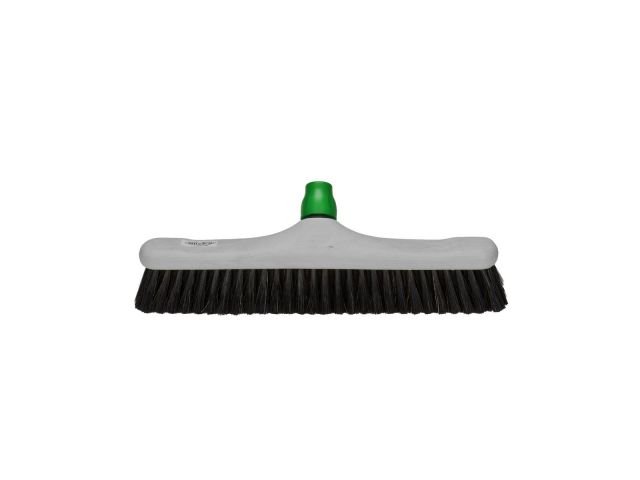 Zaalveger kunststof, gemengd haar, 40 cm + steelhouder