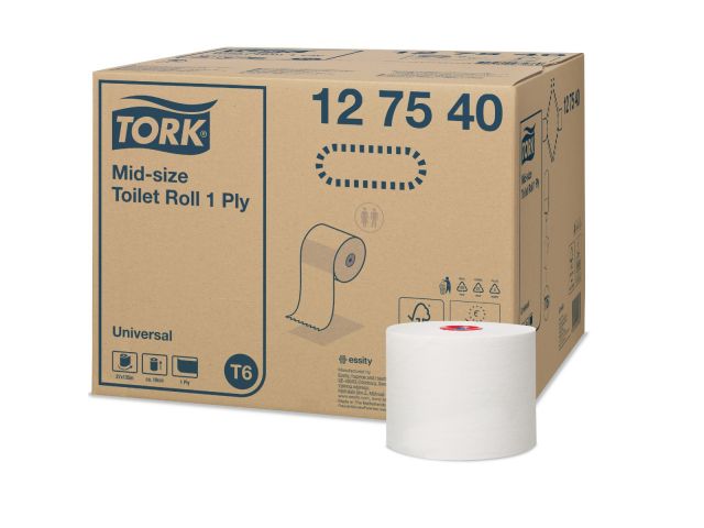 Tork Mid-size Toiletpapier Wit 1lg T6 Universal 27 st.