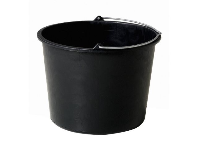 Bouwemmer zwart 12L