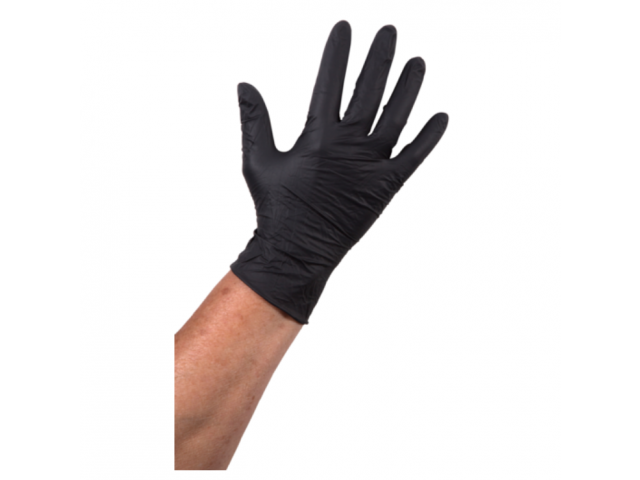 Handschoen Nitril Cat 3 ongepoederd zwart 100 st. M