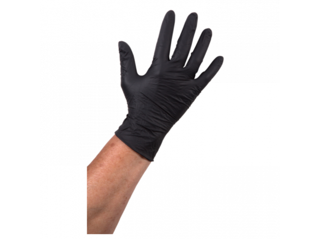 Handschoen Nitril Cat 3 ongepoederd zwart 100 st. XL