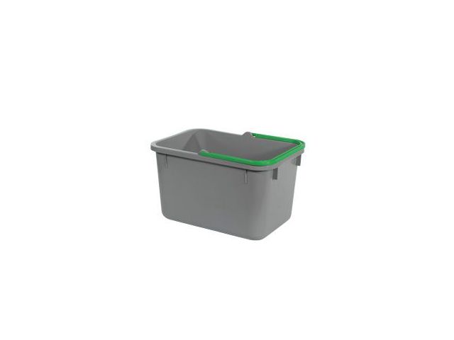 Grijze emmer 17 L met groene hendel Numatic