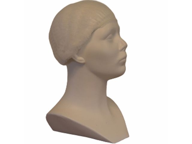 PURE Baret / haarnet model wokkel 53cm wit,  1000st.