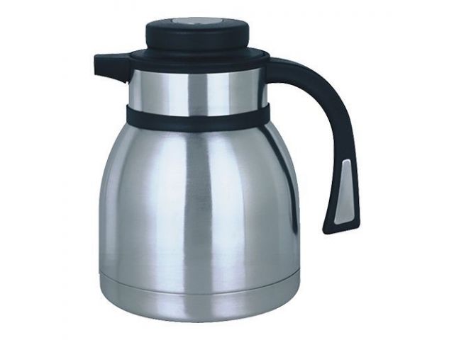 Thermoskan 1 L met zwarte drukknopsluiting