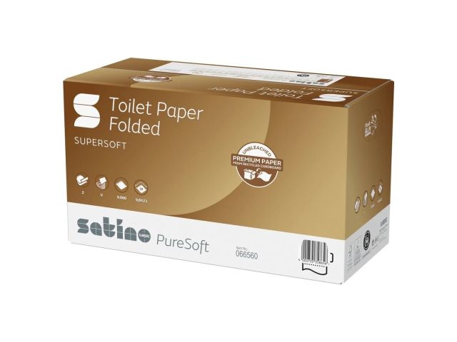 066560 Satino PureSoft gevouwen Toiletpapier 2 lgs, BT1