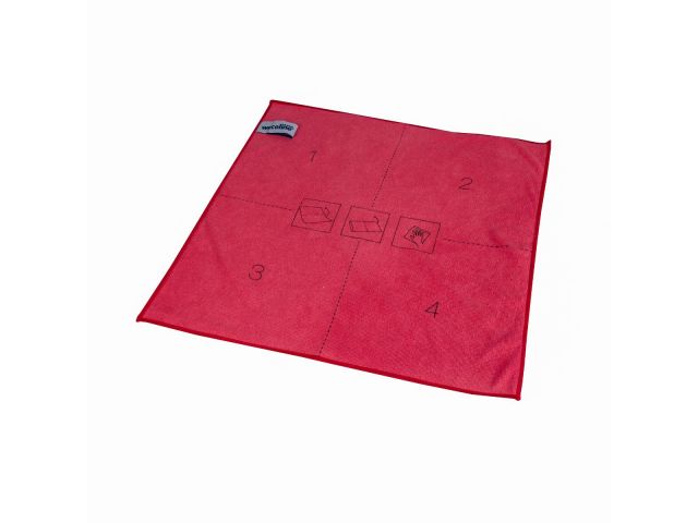Microvezeldoek vouwinstructie 40x40 cm rood