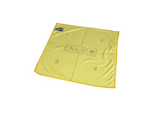 Microvezeldoek vouwinstructie 40x40 cm geel