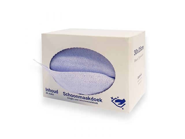 Single-use microvezeldoek blauw 30x23 cm (20 ds á 30 st.)